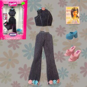 1997 Barbie Fashion Avenue Authentic Jeans Flower & Flare #19179